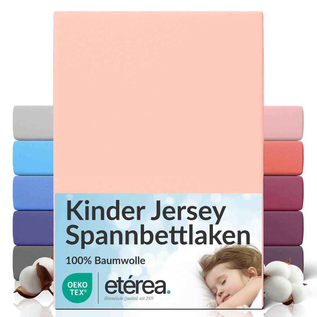 Jersey Spannbettlaken 80x160 - 80x180 cm, 100% Baumwolle Produktbild 
