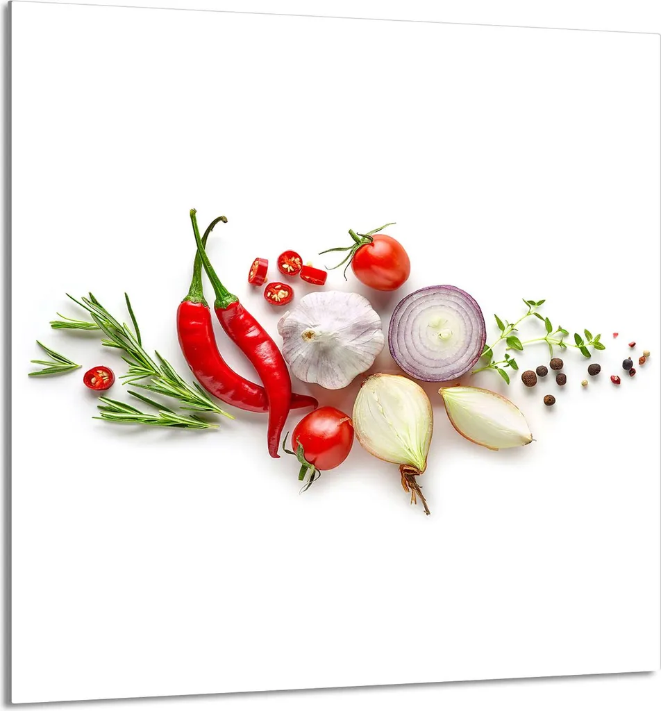 Piatto in Vetro Cucina 60x65 Verdure - Coprifornelli e Tagliere Gigante