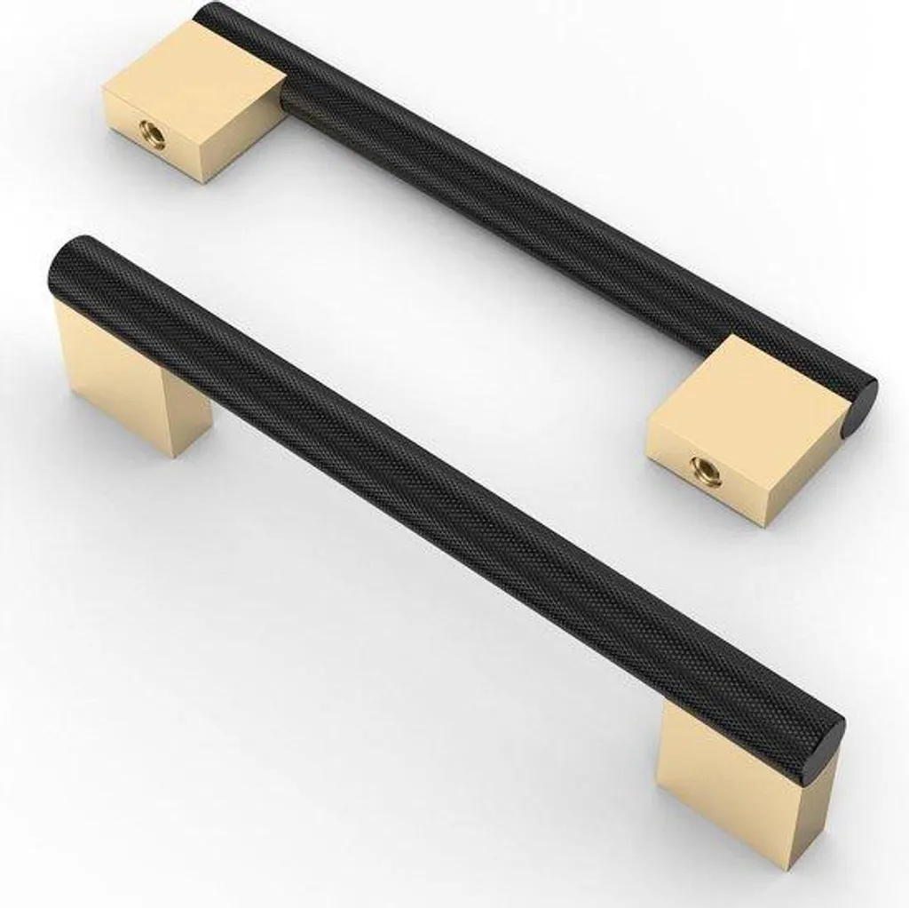 Poignée de porte vintage noire et or 128 mm Kartel design rétro lot de 10