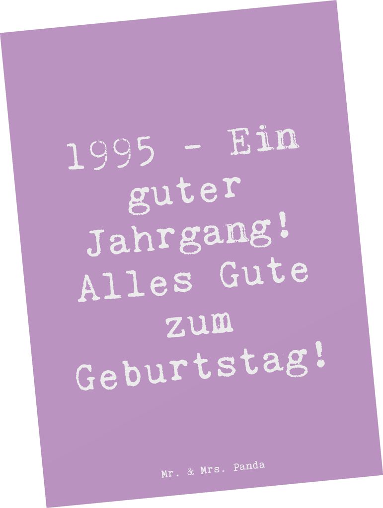 Mr. & Mrs. Panda Postkarte Spruch 1995 Geburtstag - Produktbild 