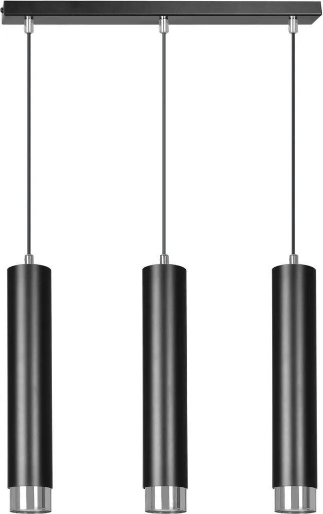 Lustre KIBO 3 Noir/Chrome - Finissez-en avec les Pièces Sombres 3xGU10