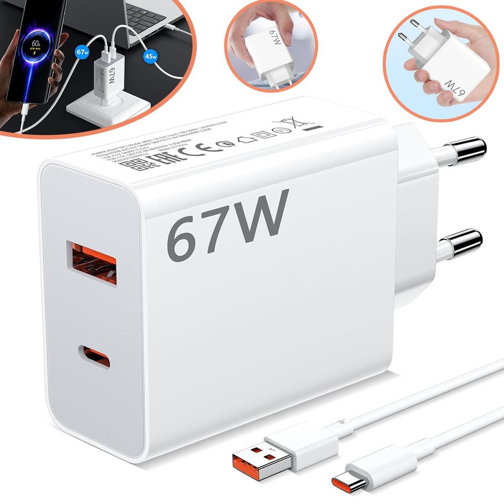 USB Ladegerät Netzteil mit Typ C Ladekabel für Xiaomi 14T Produktbild 