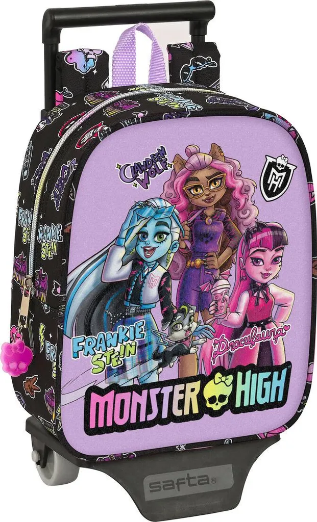 Sac à roulettes Monster High Creep Noir 27 cm pour soulager le dos