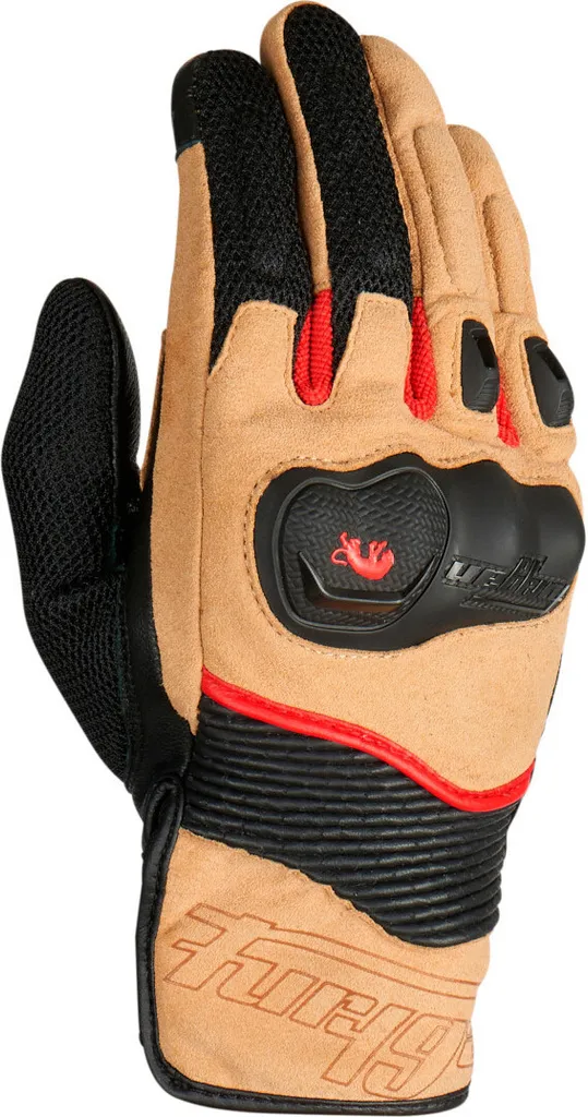 Gants Furygan Dust D3O Sand-Black-Red - Protection Souple Taille XXL