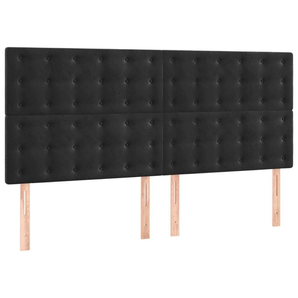 vidaXL Kopfteil Schwarz 180x5x118/128 cm Samt