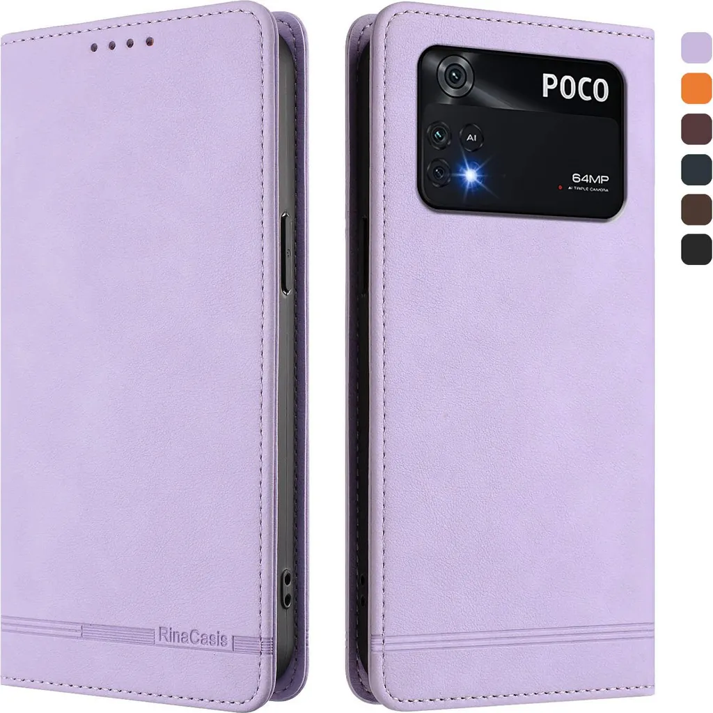Custodia Flip Elegance Purple per Xiaomi Poco M4 Pro 4G - Ultra-Fit
