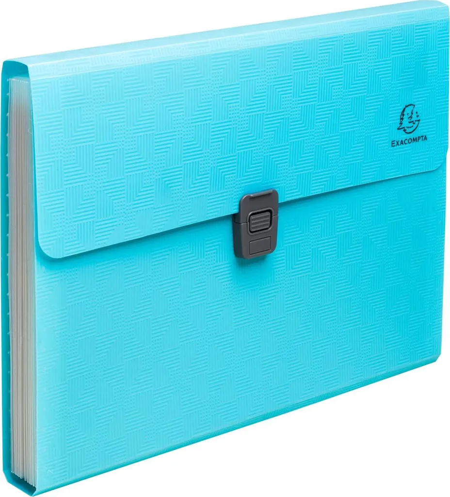 Trieur Valisette Anti-Perte Documents 13 Compartiments Cyan Exacompta x5