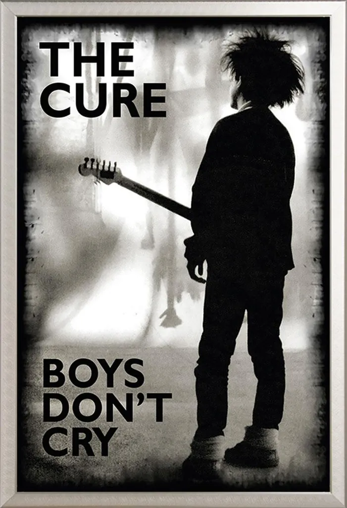 Poster The Cure Boys Don't Cry avec cadre alu argenté Shinsuke 61x91,5 cm