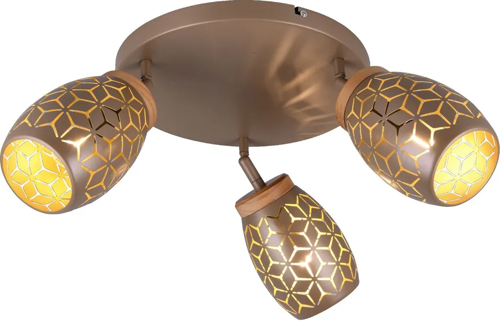 Spot de Plafond Orientable en Métal Marron Café, Douille E14, 27 cm