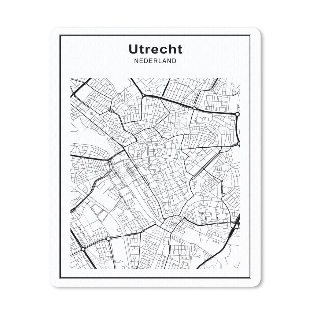 MuchoWow Mauspad Mousepad Stadtplan - Schwarz und weiß - Utrecht 19x23 cm - Mousepads - Maus Mat - Pad - Mausunterlage - Mauspads - Spielen