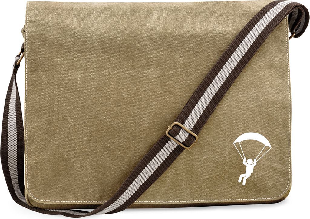 Huuraa Umhängetasche Paragliding Gleitschirmfliegen 14 Liter Sahara Canvas Laptoptasche Geschenkidee