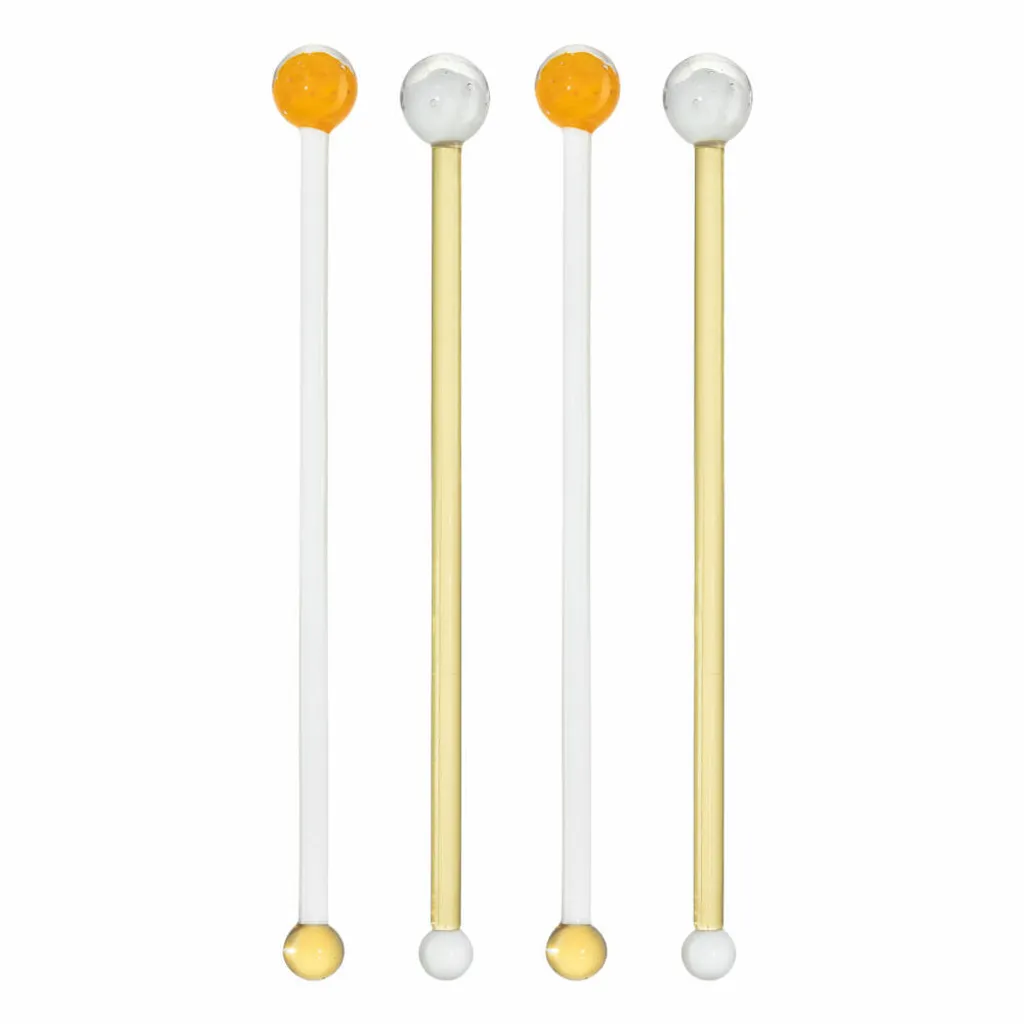 Leonardo Poesia Set 4 Agitatori Vetro 20cm Arancio Bianco 076499 Offerta