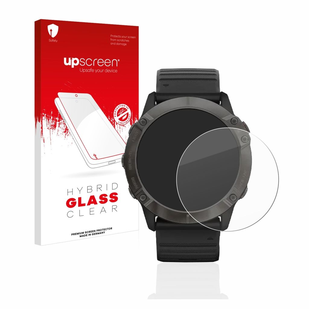 upscreen Schutzglas für Garmin Fenix 6X Pro Schutzfolie Panzer Folie Glas Display Schutz klar