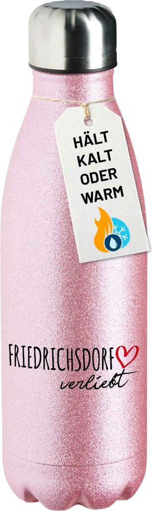 Huuraa Trinkflasche Friedrichsdorf verliebt 500ml Pink Edelstahl Wasserflasche Trinkflasche Geschenkidee