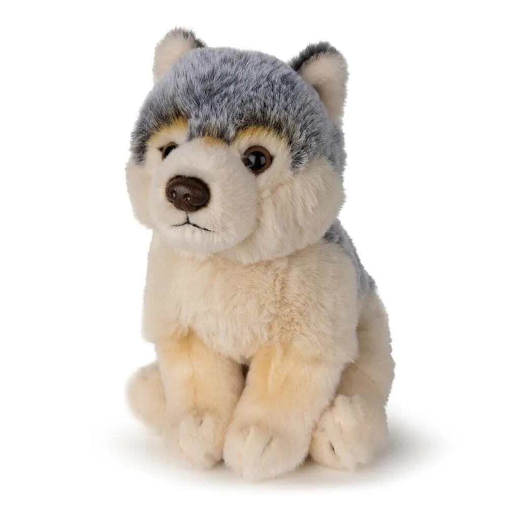 WWF Peluche Loup réaliste 15cm - Doudou Eco-responsable de qualité