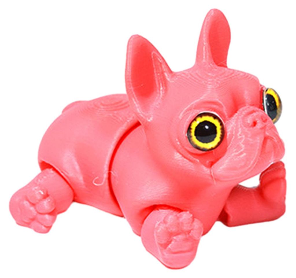 3D-gedruckte, bewegliche französische Bulldogge – flexibles Welpen-Fidget-Spielzeug für den Schreibtisch, ideal zum Stressabbau im Büro oder H...