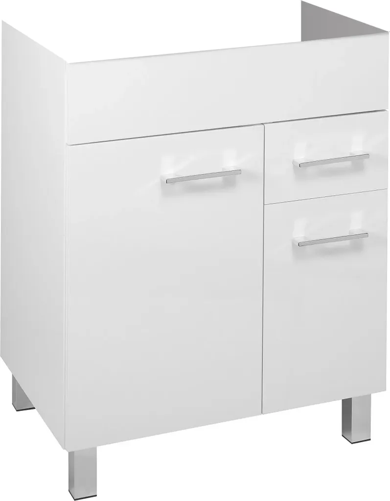 Gagnez de la place : meuble salle de bain 60x47 blanc tiroir et pieds
