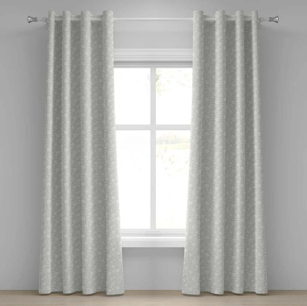 Rideau de Salon Moderne Beige Blanc pour Fenêtre et Baie Vitrée 280x245