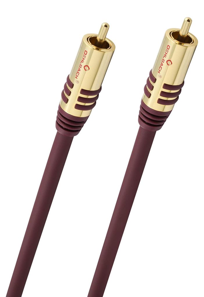 Oehlbach NF Sub, Cinch Subwoofer-Kabel - Audiokabel - rund - OFC - 3m - Bordeaux