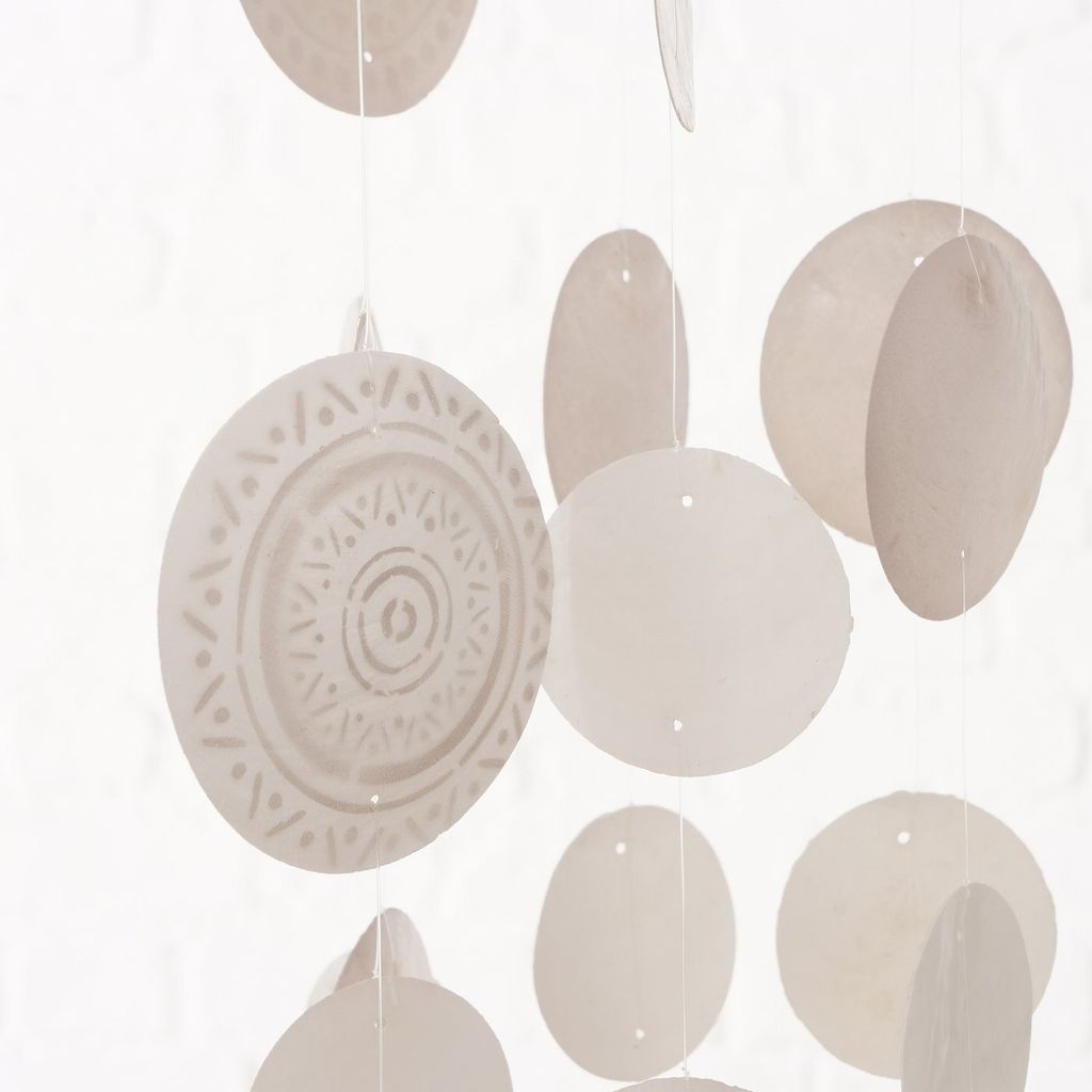 Boltze Windspiel Estany aus Capizmuscheln Weiß Produktbild 4