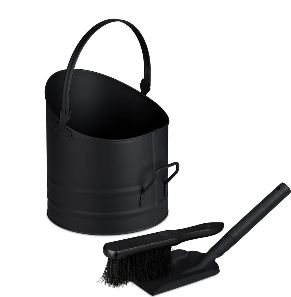 relaxdays Ascheeimer mit Zubehör 9,5 Liter Produktbild 