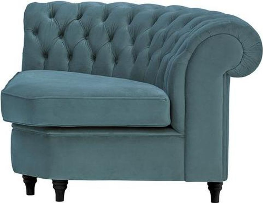 Chesterfield Modul - Eckmodul, abgerundet-Velluto-12-black