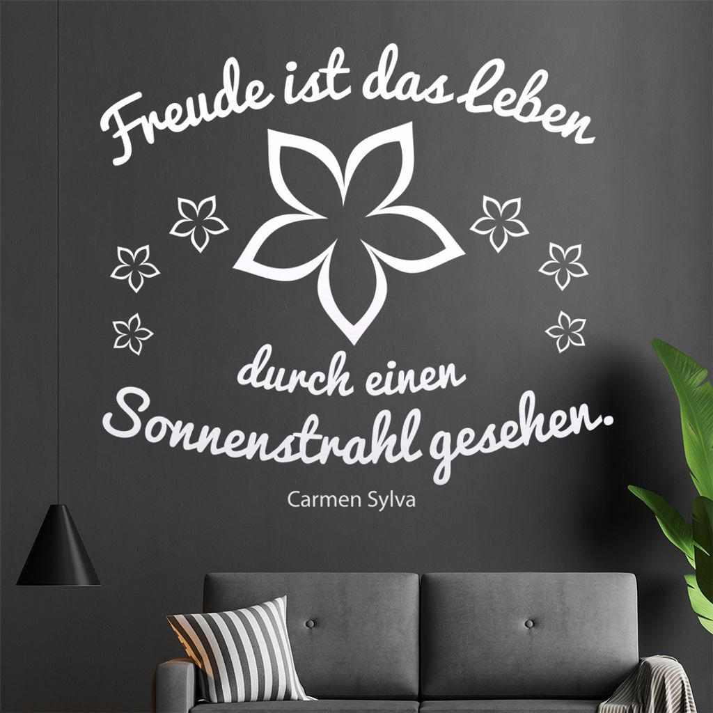 Freude ist das Leben... Wandtattoo in 6 Größen - Wandaufkleber Wall Sticker - Dekoration, Küche, Wohnzimmer, Schlafzimmer, Badezimmer