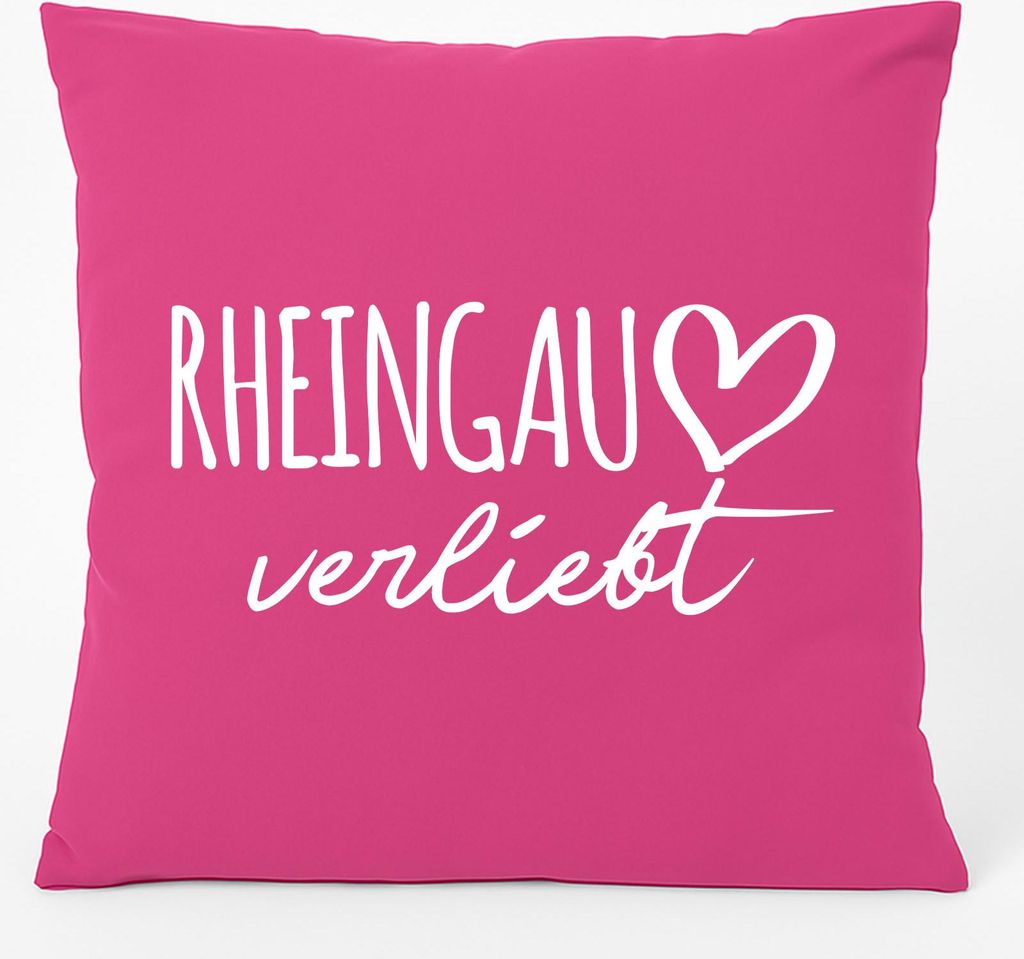Huuraa Kissen Rheingau verliebt 40x40cm mit Füllung Fuchsia Baumwolle Dekokissen Geschenkidee