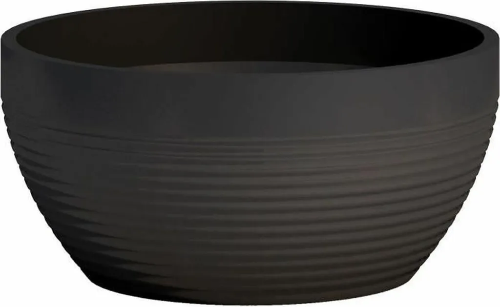 Pot de fleurs Garden ID Noir 25x12 cm : finition mate et haute qualité