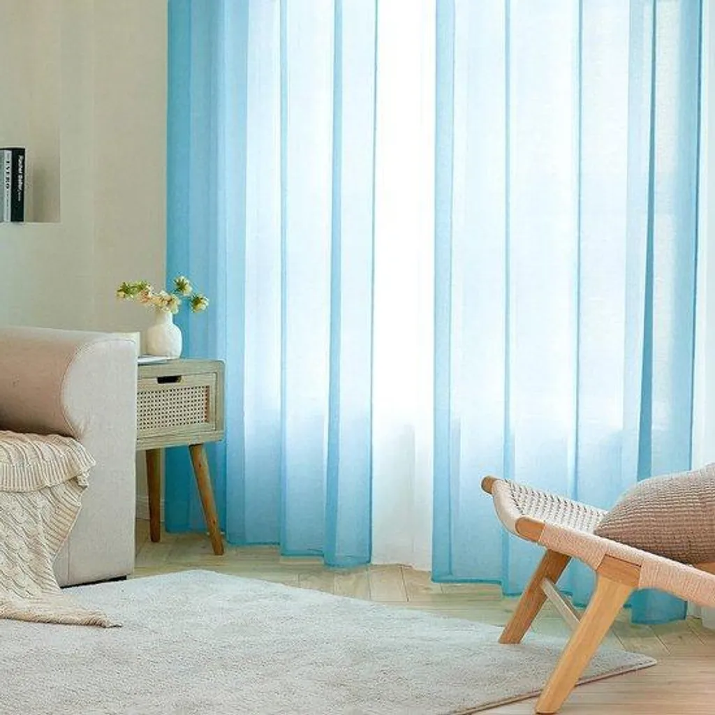 Rideaux fins turquoise 140x225 cm unis pour un intérieur élégant