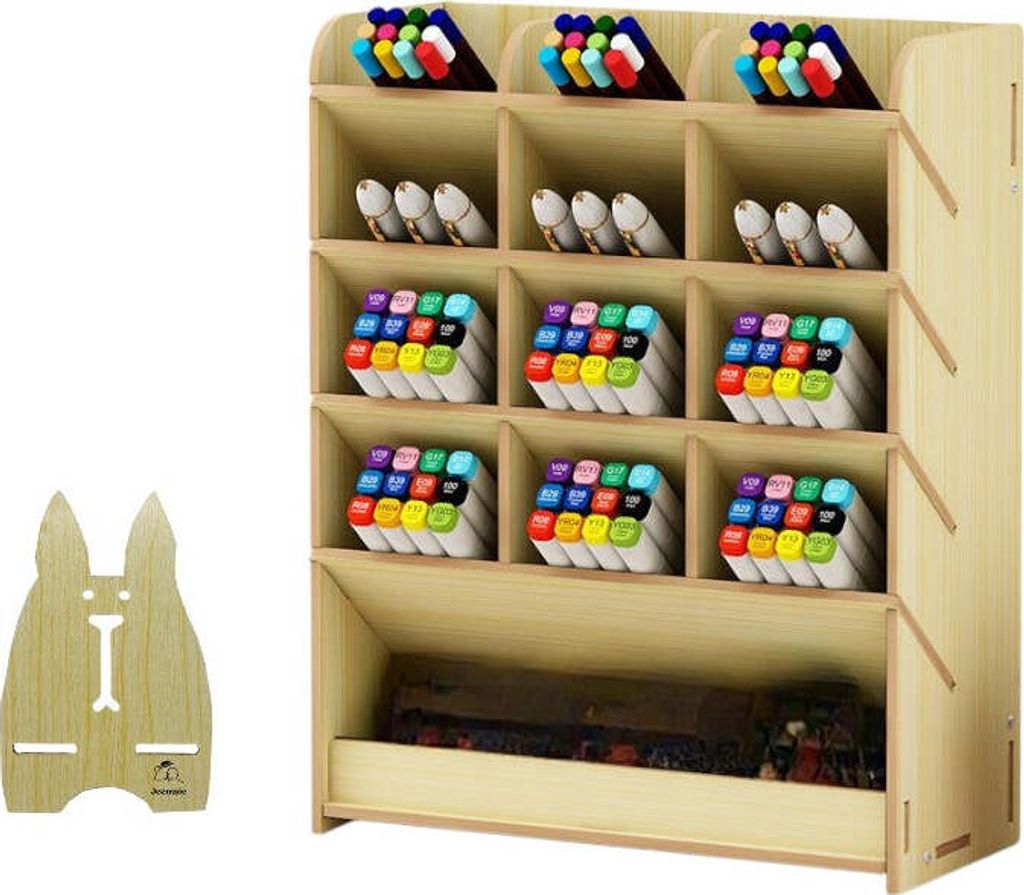 Büro Organizer Holz – Multifunktional und stilvoll – Marke XYZ – 21 cm x 9,2 cm x 25,5 cm – Perfekt für Ordnung und Übersicht