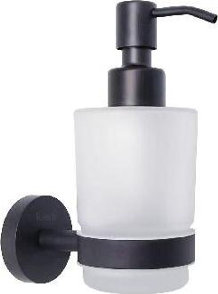 kielle Oudee - Seifenspender mit Halter, Glas matt/schwarz Produktbild 