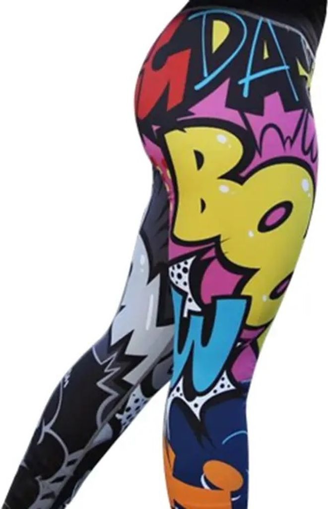 Modische Crazy Damen-Leggings Schwarz/Multi in XL – Komfortabel & Stilvoll KP24783