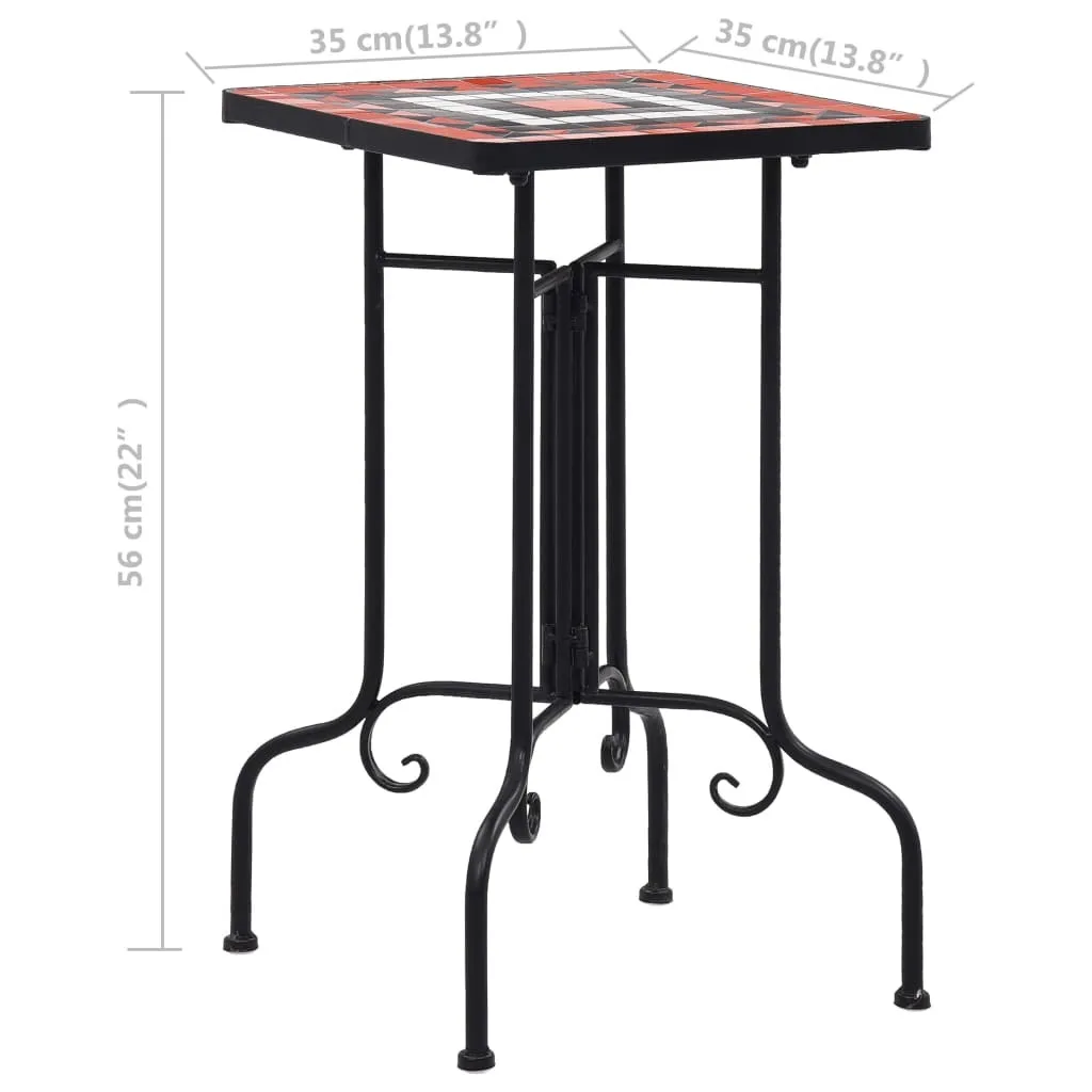 Table d'appoint en céramique véritable mosaïque faite main terracotta