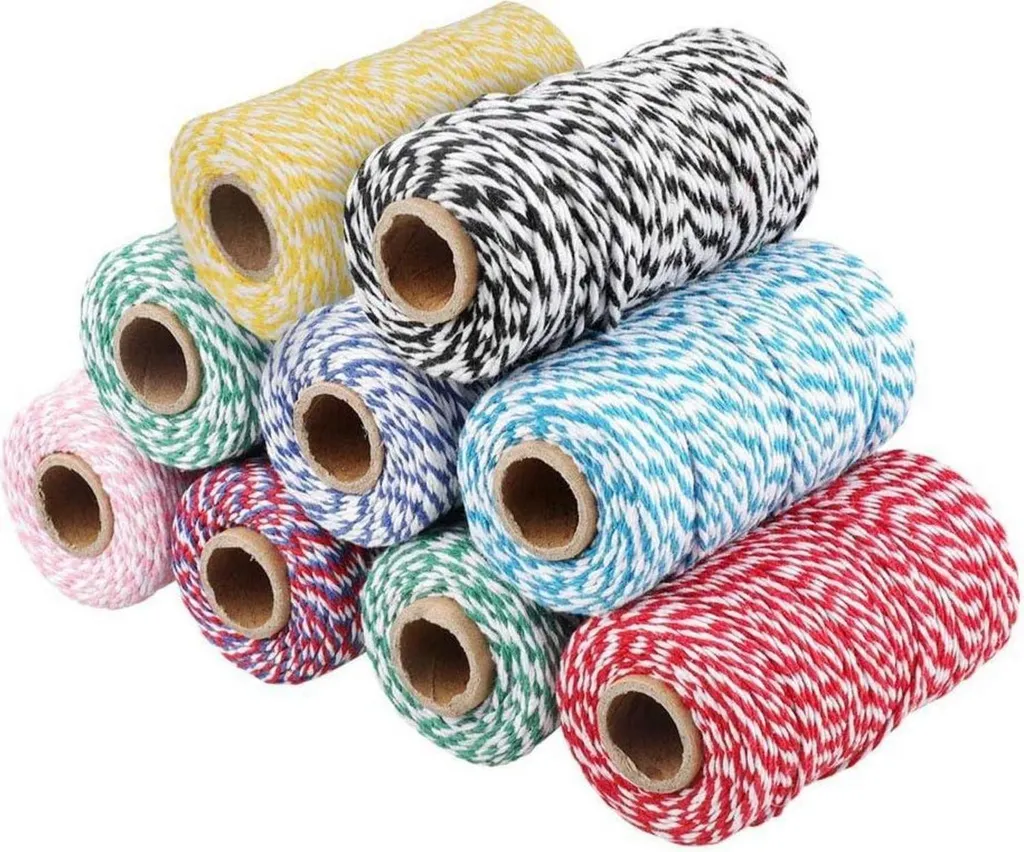 Ficelle de décoration Noël 100m en coton bicolore - Cordon de tirage - 6