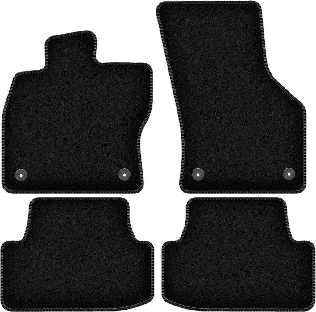 Tappetini Golf 7 Velluto Nero Set Completo 4 Pezzi - Agganci Inclusi - 1