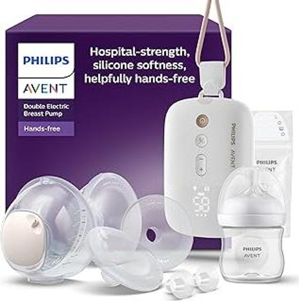 Philips AVENT Hands-free elektronische Doppelmilchpumpe, Motor in Krankenhausqualität, spiegelt den Trinkrhythmus des Babys wider, bis zu 85 Pumpb...