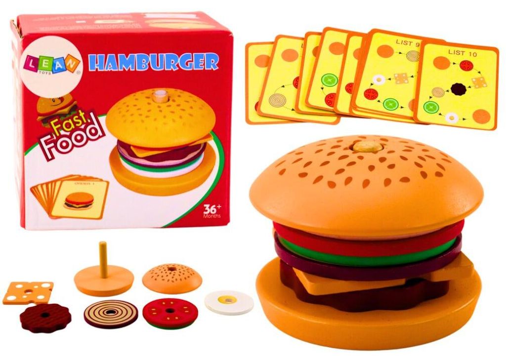 Hamburgers en bois, 8 pièces Fiches recettes, 10 pièces Image du produit 