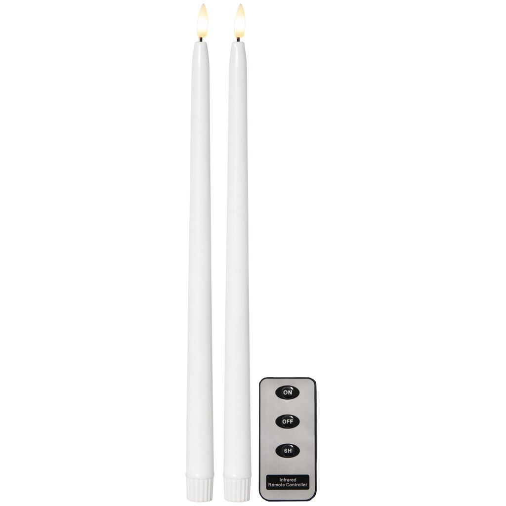 LED-Stabkerzen -Flamme Slim', 2er-Set, Wachs, Fernbedienung Produktbild 