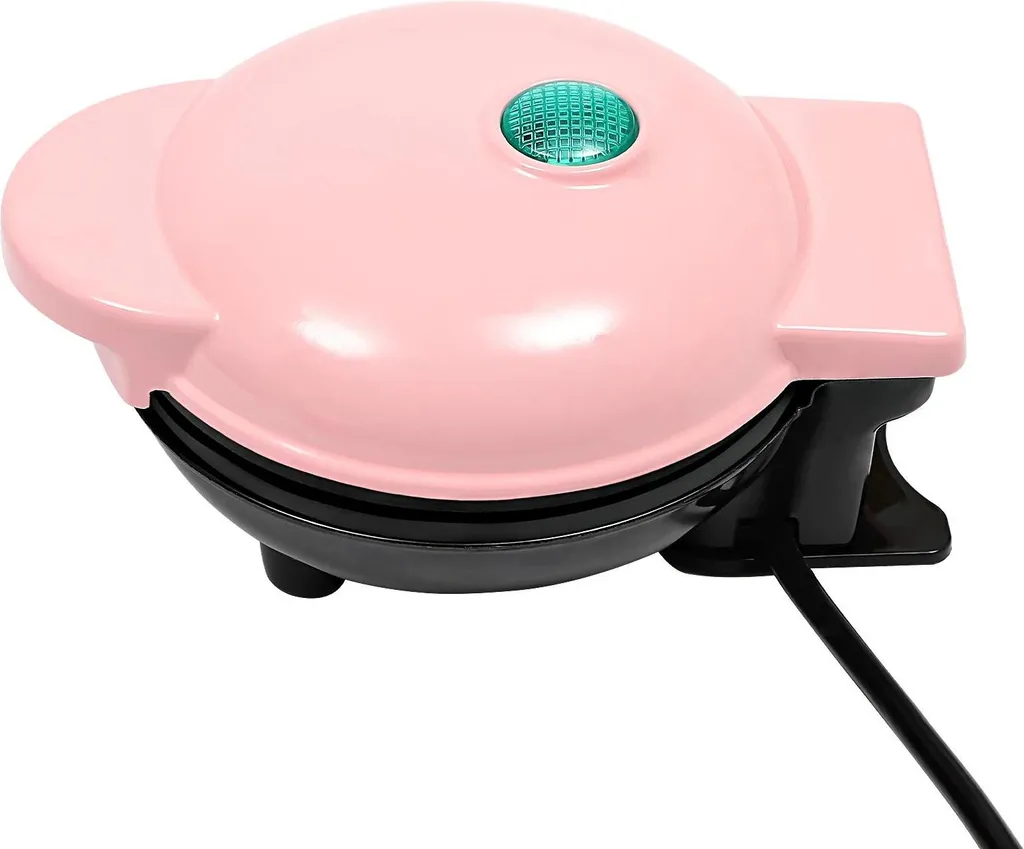 Macchina per cialde - WP-MK03 - Forma a cuore - Riscaldamento su entrambi i lati - Rivestimento antiaderente - 350 W - Spina UE 220-240 V - 12,5×16,5×8,5 cm - Rosa