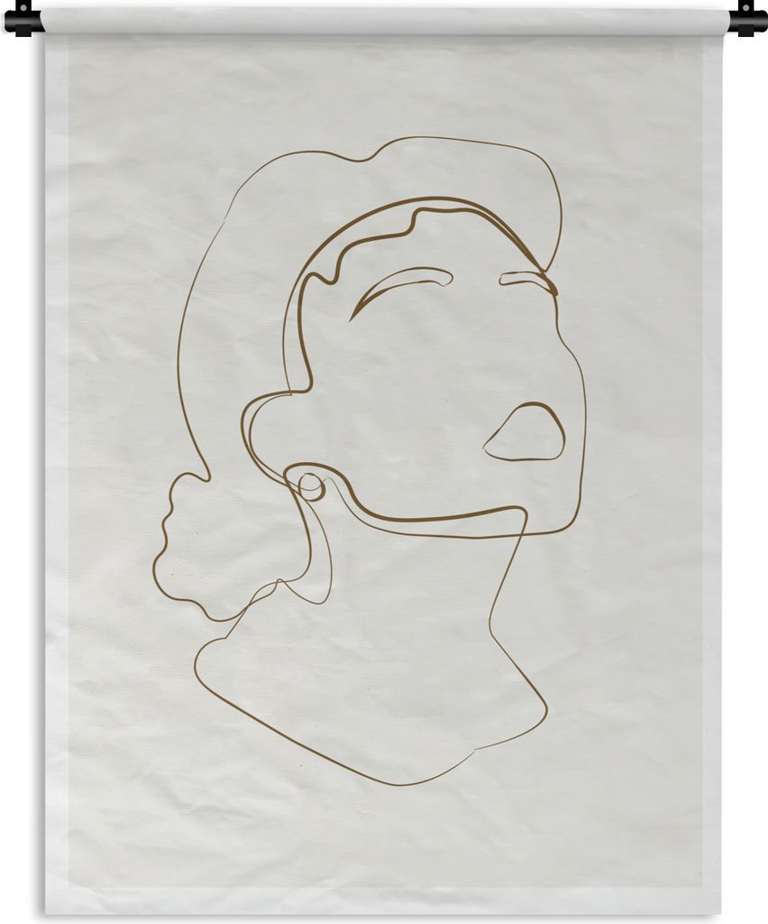 MuchoWow Wandteppich Wandbehang Frauen - Linienkunst - Minimalismus 60x80 cm Tapisserie Dekoration Wandtuch - Decke - Wandtücher - Wohne