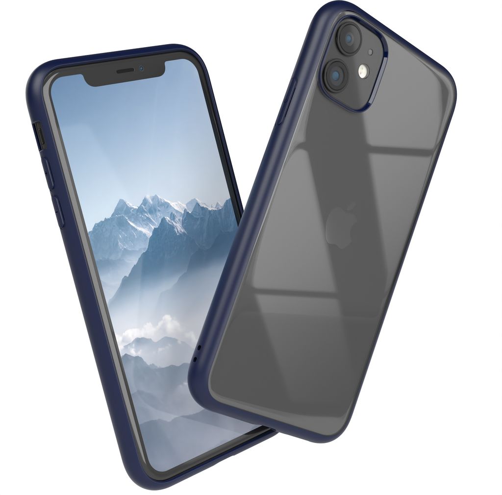EAZY CASE Clear Hybrid Bumper Hülle für Apple iPhone 11, Handyhülle stoßfest mit Kameraschutz, Handycase dünn in Blau