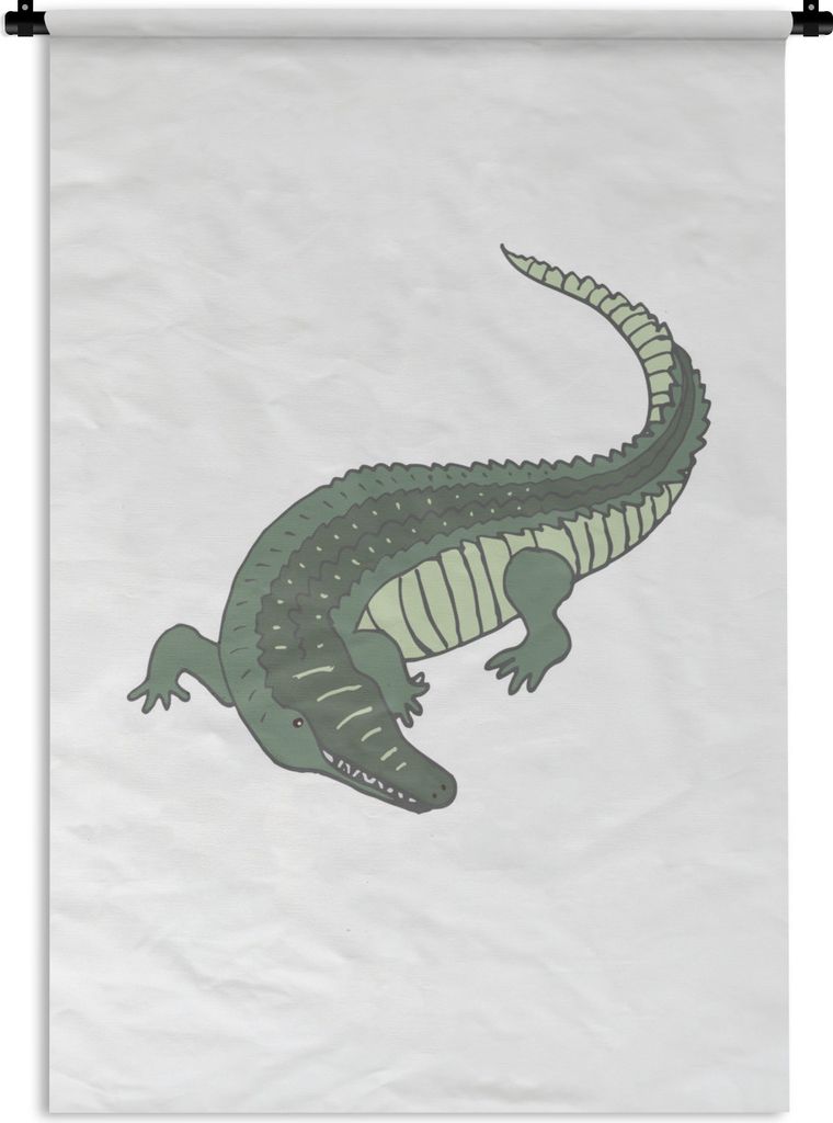 MuchoWow Wandteppich Wandbehang Alligator - Kinder - Jungen - Mädchen 60x90 cm Tapisserie Dekoration Wandtuch - Foto-Teppich - Abwaschbar