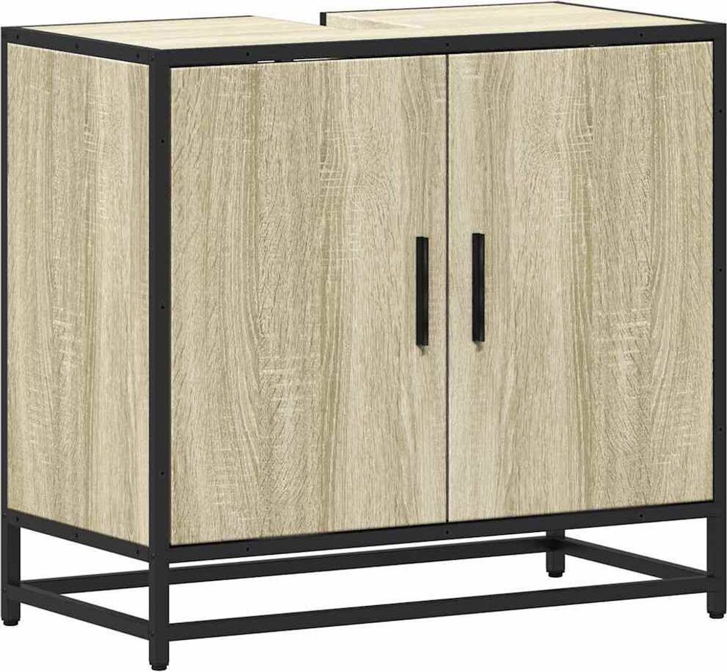 "WINTER SALE" Badezimmer-Waschbeckenschrank Sonoma-Eiche 65x33x60cm Holzwerkstoff - Badezimmerschränke NeuMöbel218703