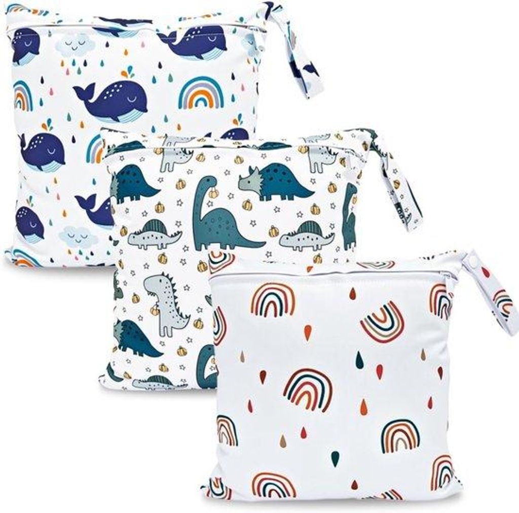 Wasserfestes Baby-Beutel, Trockenes Beutel, 3-facher Taschen für Windel, Windel-Reistas-Organizer Wasserfester Wiederverwendbarer Taschen mit Grif...