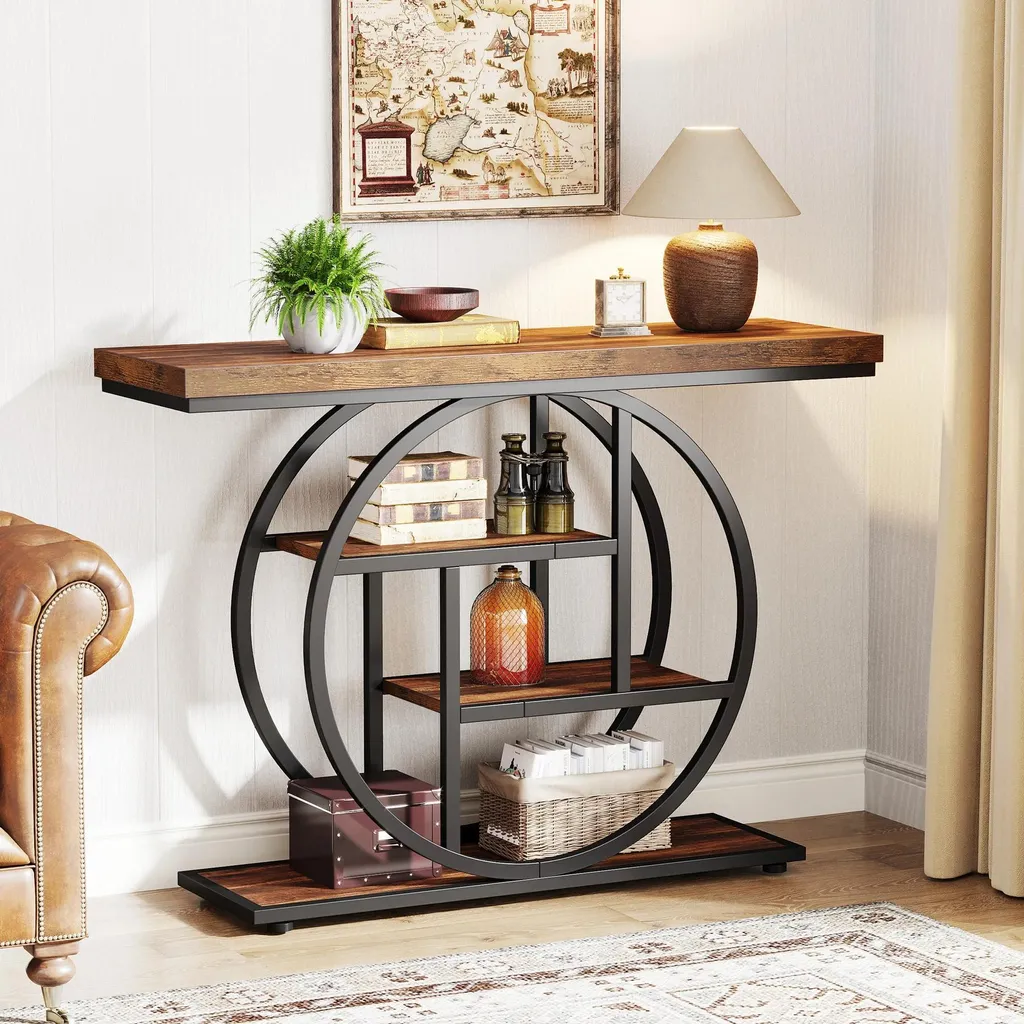 Console de couloir étroite grise : la solution pour ranger sans encombrer
