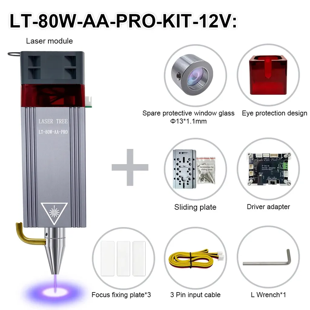 Module laser 10W avec assistance pneumatique 10W-KIT-12V haute précision