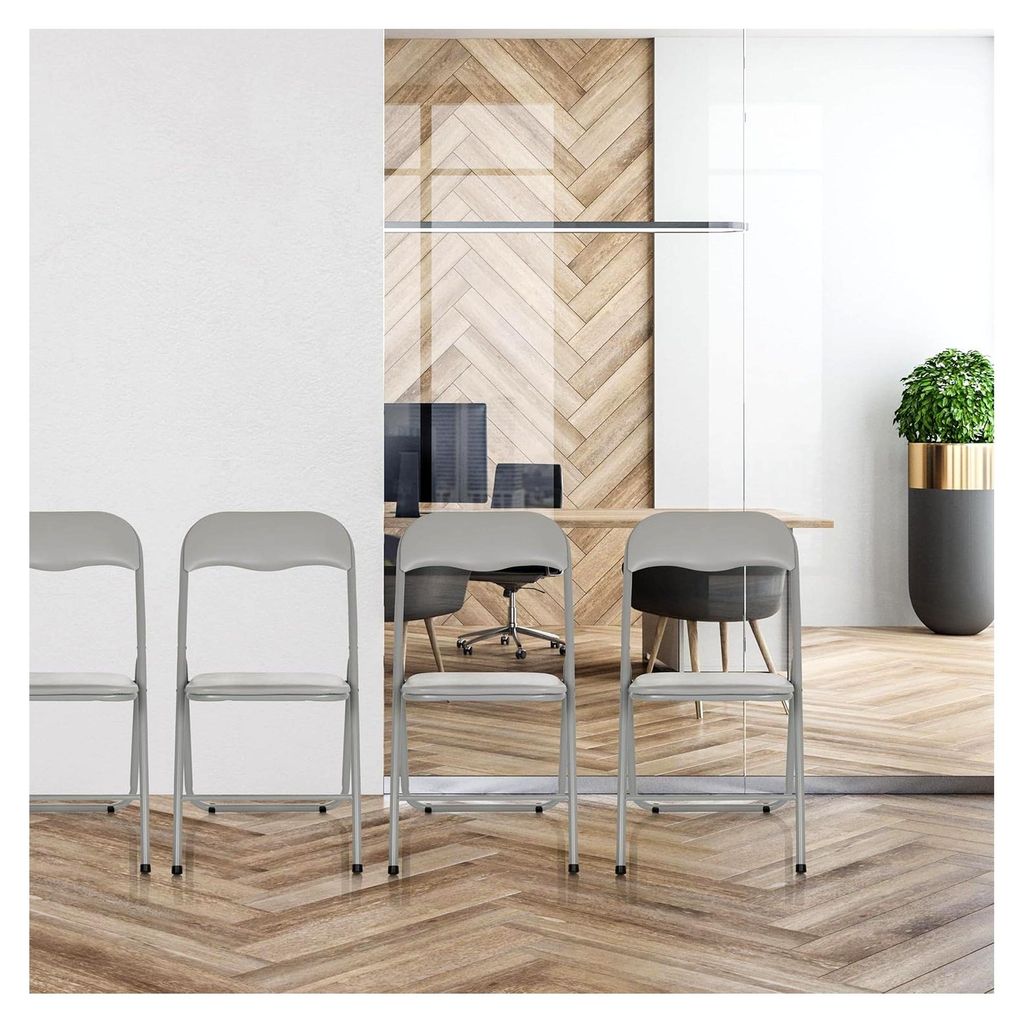 Gepolsterter Klappstuhl TUDELA Basic Besucherstuhl, klappbar, bis 120 kg belastbar, Grau