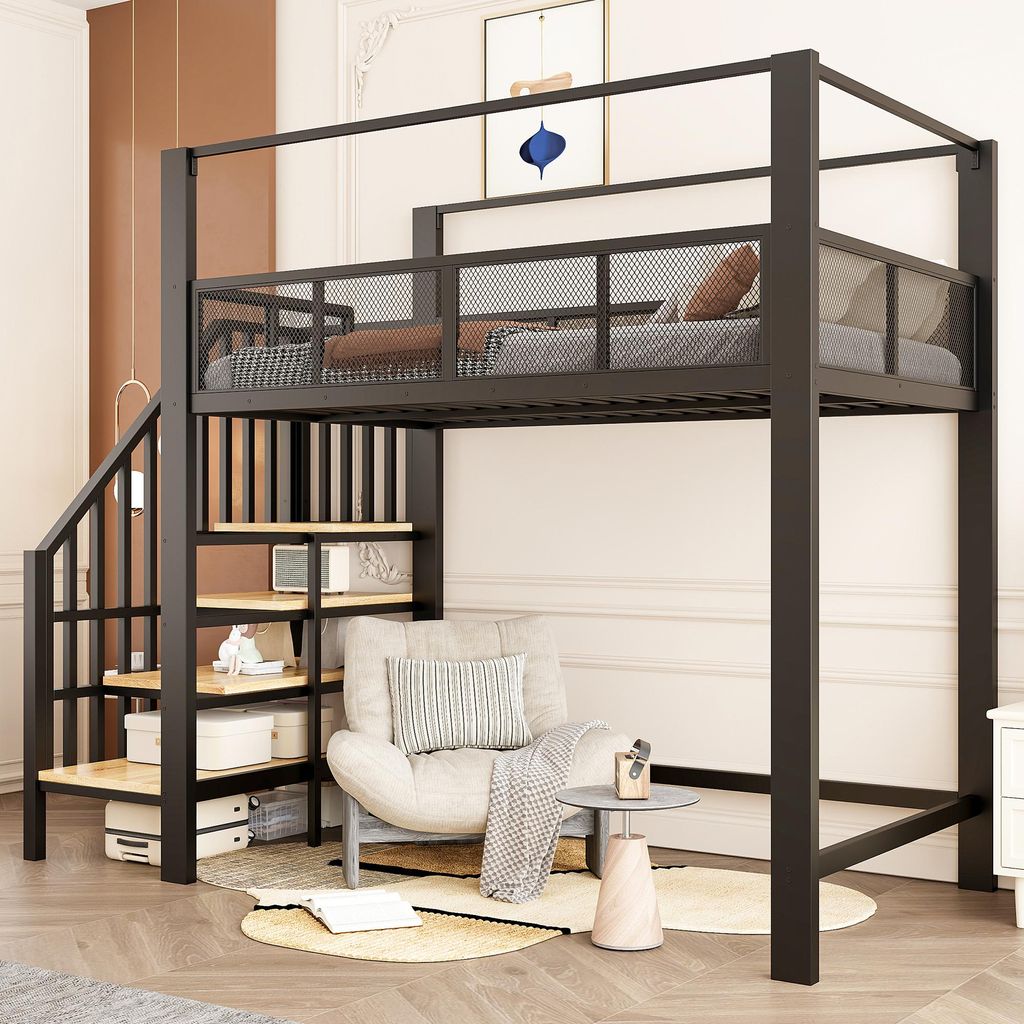 Letto a castello Merax, 90x200 cm, con baldacchino, Immagine del prodotto 