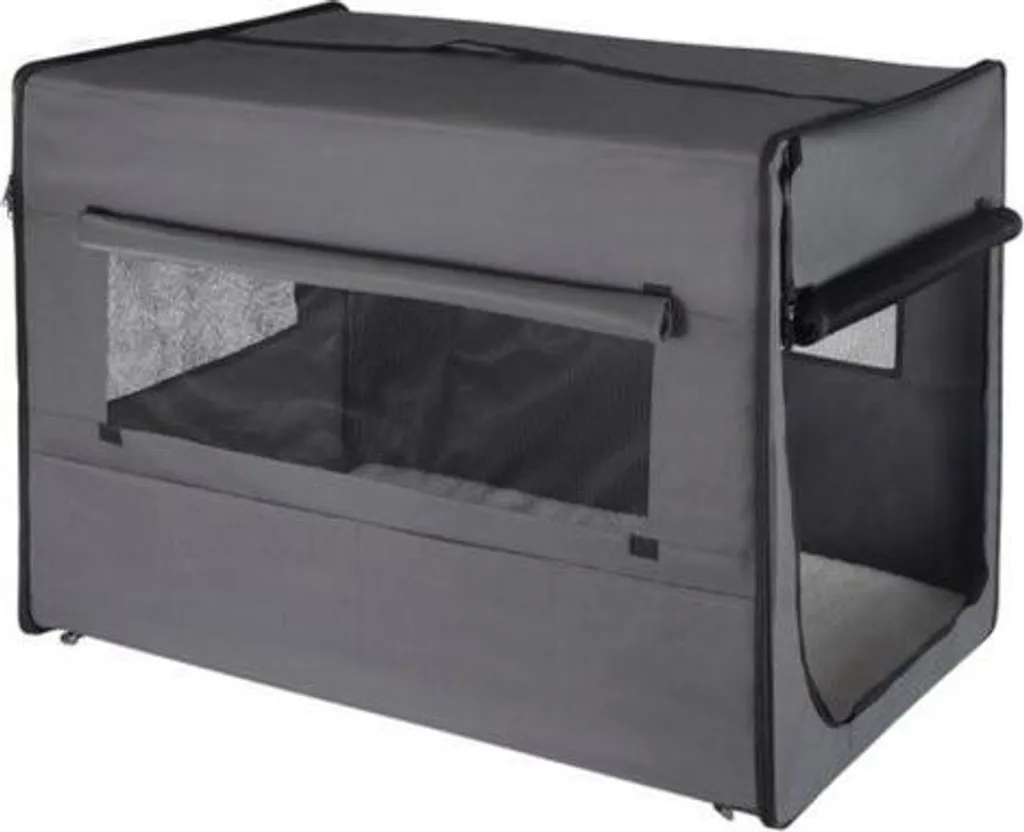 Siège auto pour chien gris avec coussin pour trajets longs sécurisés